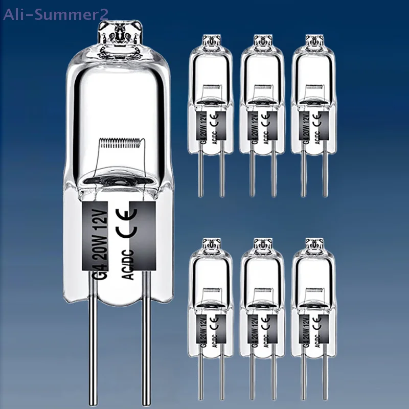 {Summer2}Multi-Pack mit 10 G4 5W-50W Halogen-Warmergie-Glühbirnen mit JC Bi-Pin-LED für Innenbeleuchtung und Kristallkugellampe