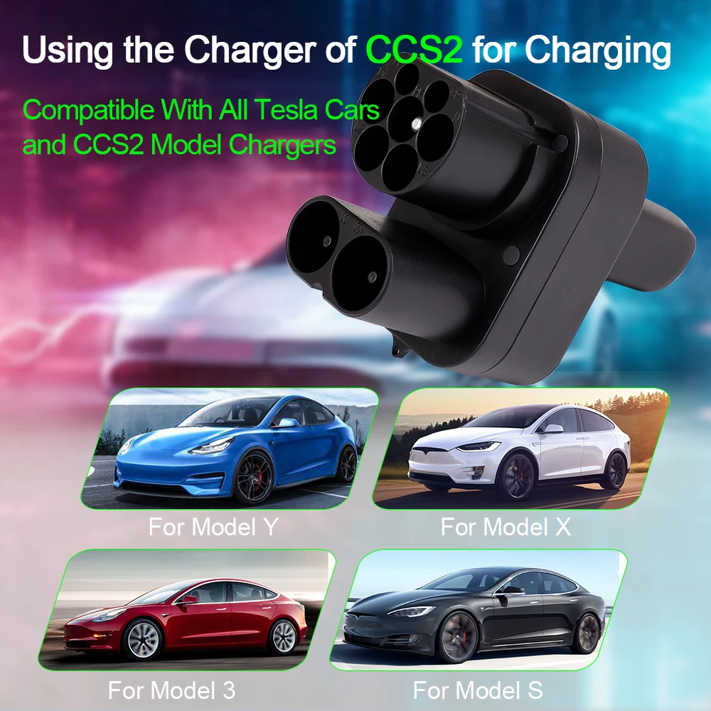 New Electric Vehicle Charging  In-vehicle Converter For TESLA CCS2 To TESLA AC DC Convert charger Head Adapter Protector