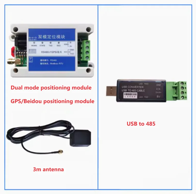 Imagem -03 - Beidou-protocolo Modbus Rtu Industrial Modo Dual Módulo de Posicionamento bd por Satélite Duplo Porta Serial Rs485 Gps +