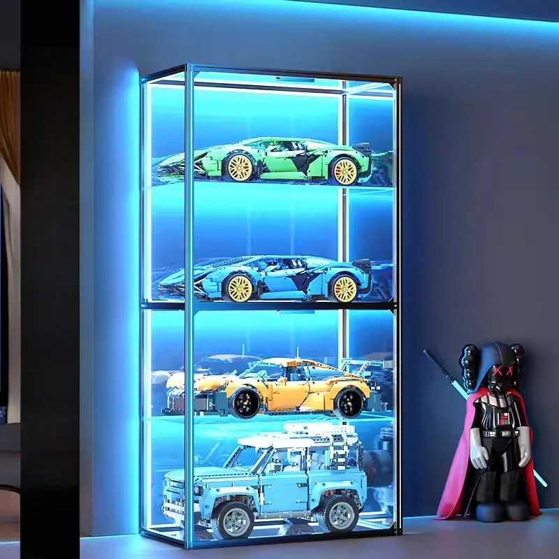 Toy car model display box transparent model storage rack POP MART car storage box building block stackable display cabinet