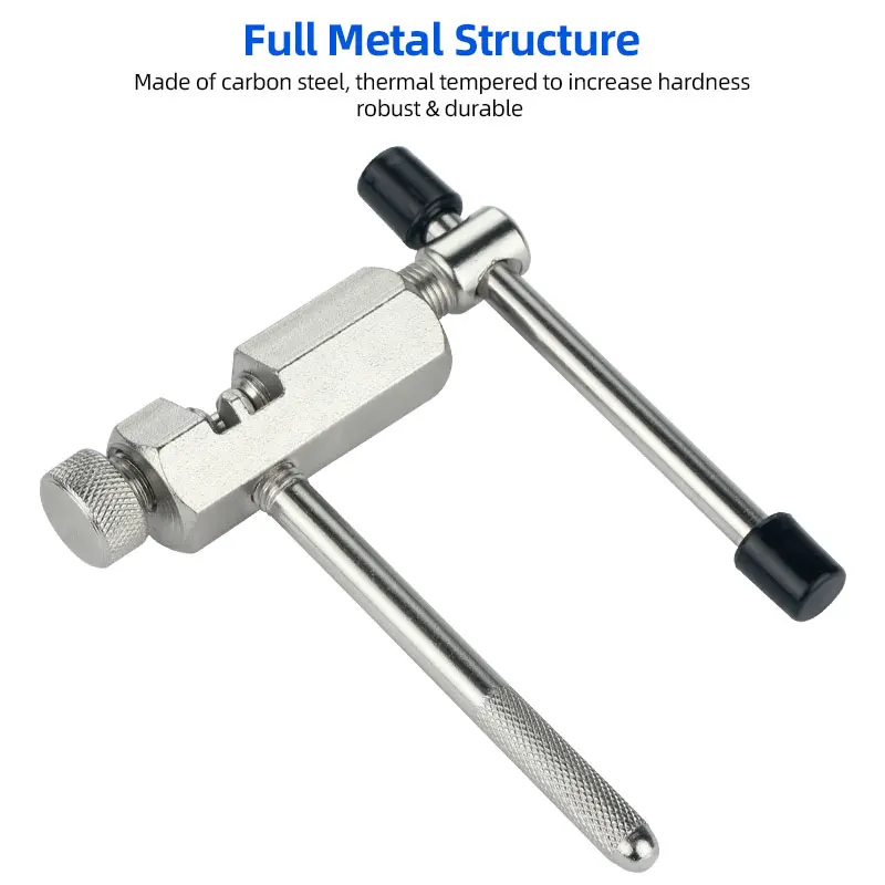 Full Metal Chain Breaker for Bicycle 6-12 Speed Drivetrain Service Cycle Chain Thimble Removal Tool Heat Treated Electro Plated