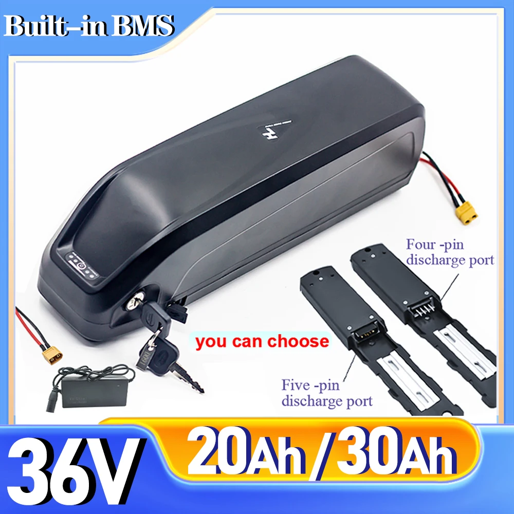 Hailong ebike battery 36V 20Ah 30Ah 10S5P Ebike Battery 18650 Cell built-in BMS with USB connector 500W 750W 1000W Gift Charger