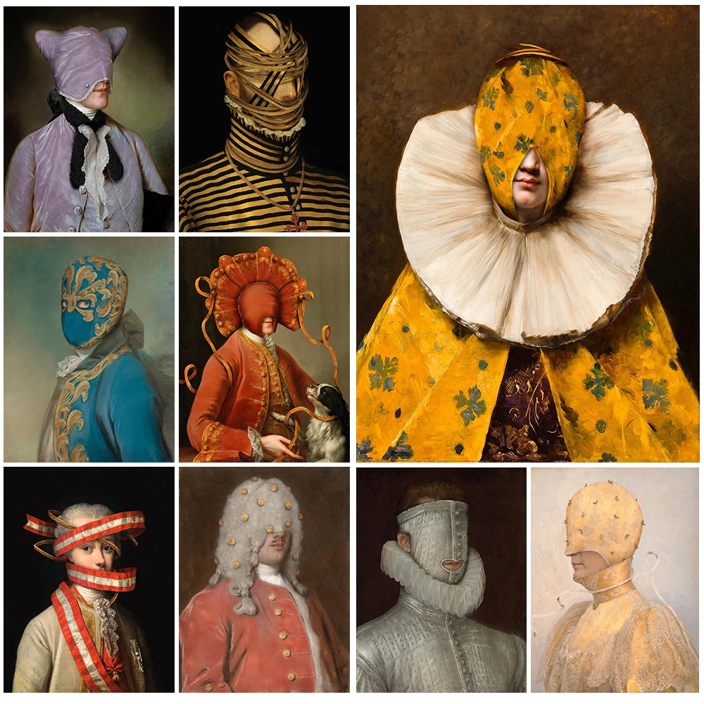 the Renaissance Man Vintage Portrait Posters Wall Pictures For Living Room Home Decor Poster Wall Art Canvas Painting Unframed
