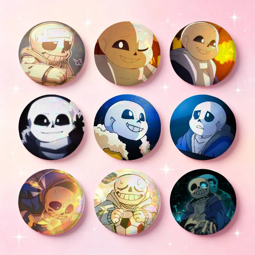 Hot Anime Game Undertale Sans Badges Button Round Creative Pin Brooch Badge Bag Decor Accessories Fans Collect Friends Gifts