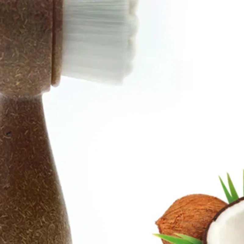 فرشاة تنظيف الوجه بمقبض من جوز الهند، منظف للوجه مزدوج الجوانب، إزالة الرؤوس السوداء، منظف المسام، فرشاة تقشير الوجه #1