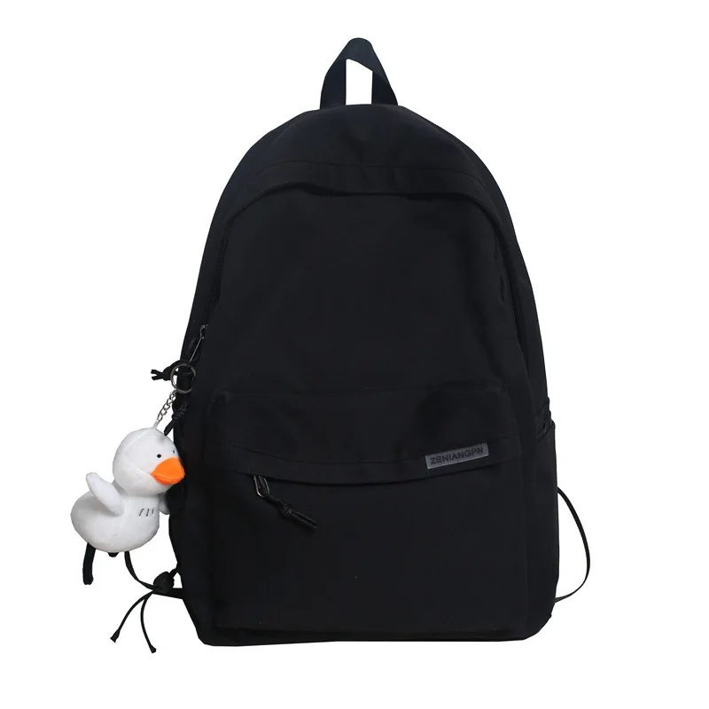 Simple Student Male Female Nylon High Capacity Backpack Kawaii Women Solid Color Bag Teenage Girl Cute Fashion Book Backpacks