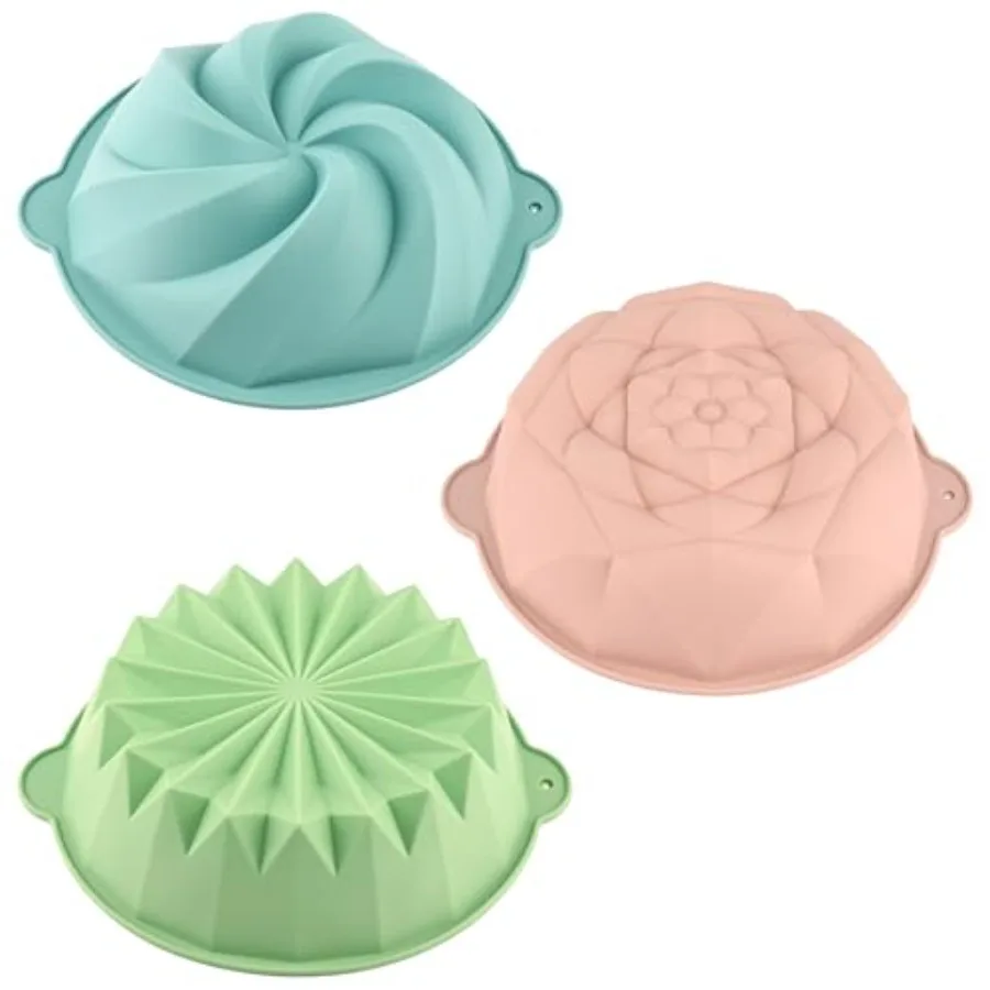 

3 Pcs Flower Shape Cake Molds Nonstick Silicone Cake Molds for Jello Ca Cheese Ca Strawberry Shortcake Brownie Tart Pie