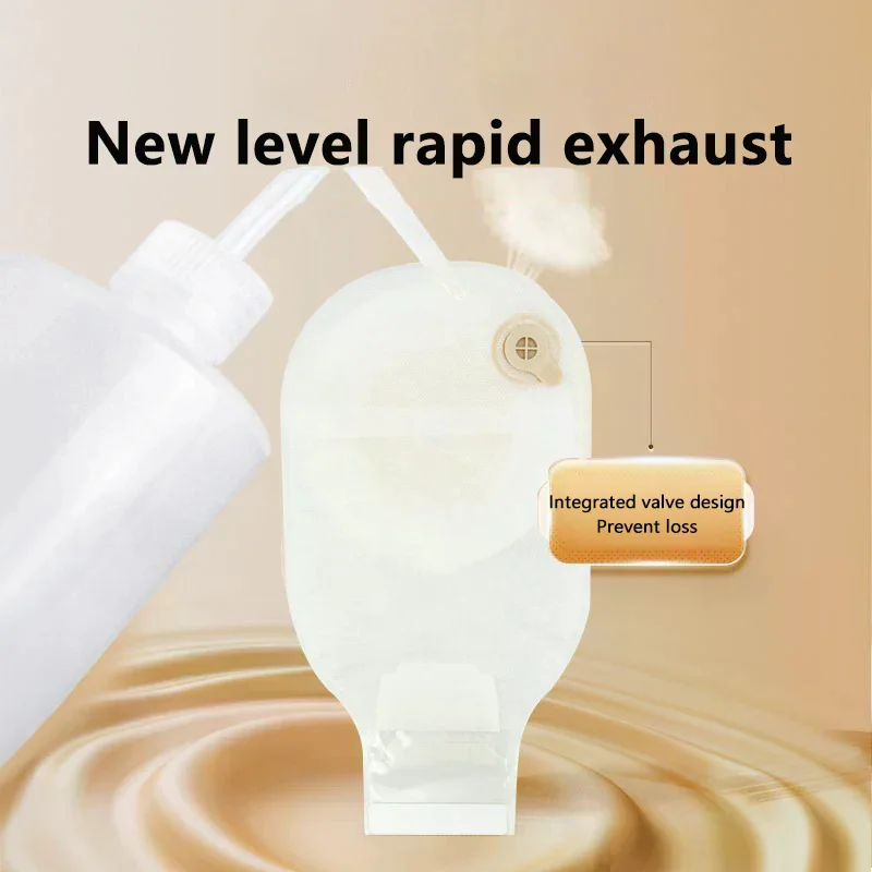 1Pcs Exhaustable Colostomy Bags 65mm Hole Drainable Ostomy Bags Stoma Care Pouch With Clips Closure Colostomy Bag