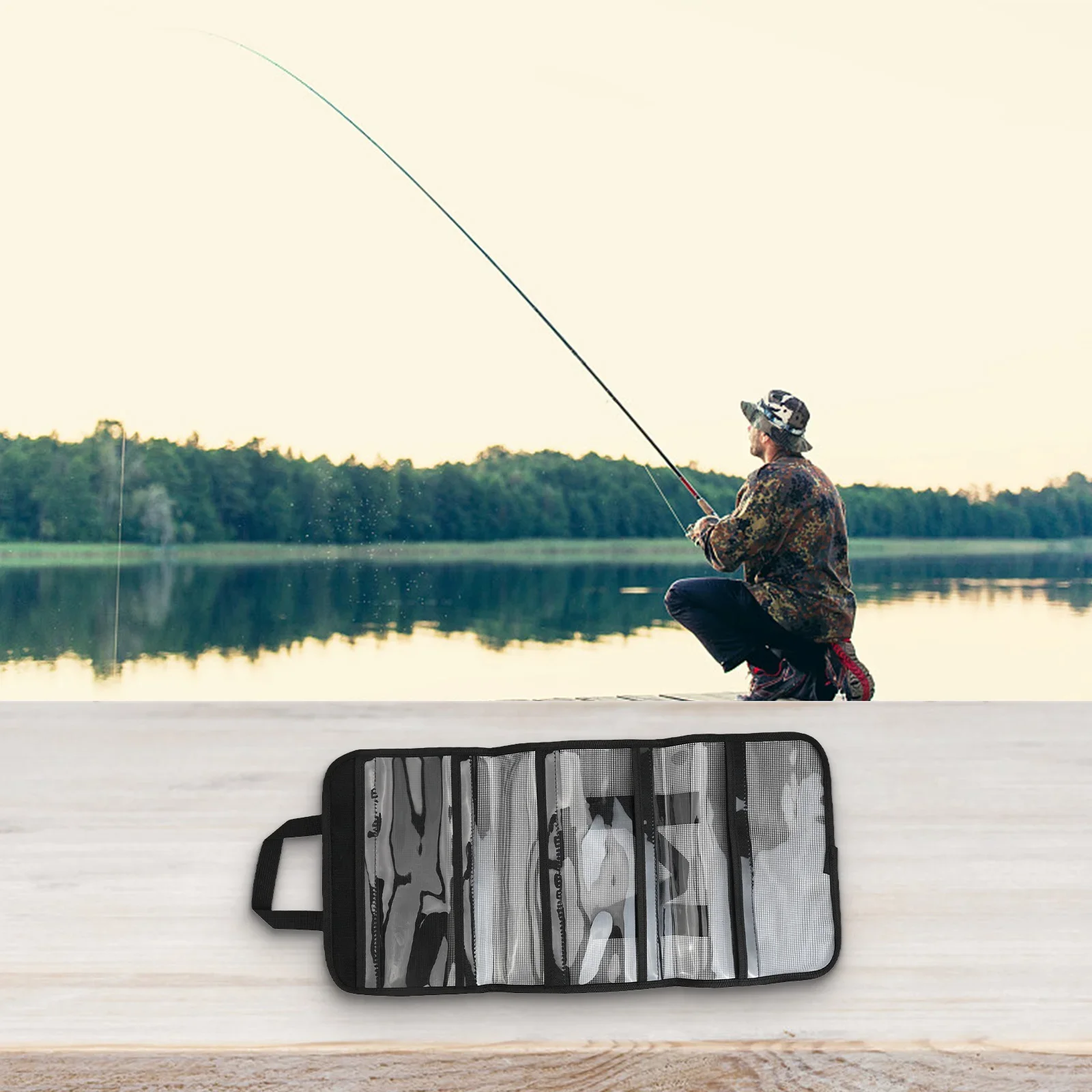 

Для рыболовных приманок. Хранение рыболовных снастей. Сумка для рыболовных снастей. Хранение приманок. Легко носить с собой. Складной дизайн.