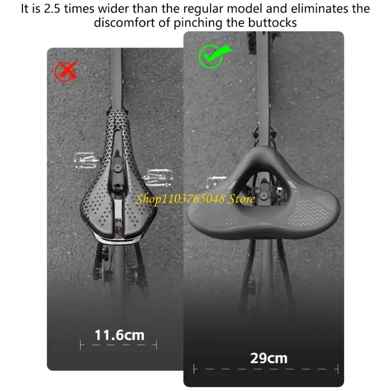 

R53E Hollow Breathable Bicycles Saddles Pad Thicken Comfortable Bicycles Cushions Widen Bike Saddles Pad Cycling Part