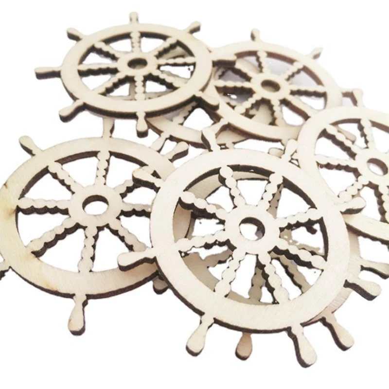 30 Pcs Unfinished Wood Anchor Rudder Cutouts For Arts Crafts DIY Projects Home Party Decoration