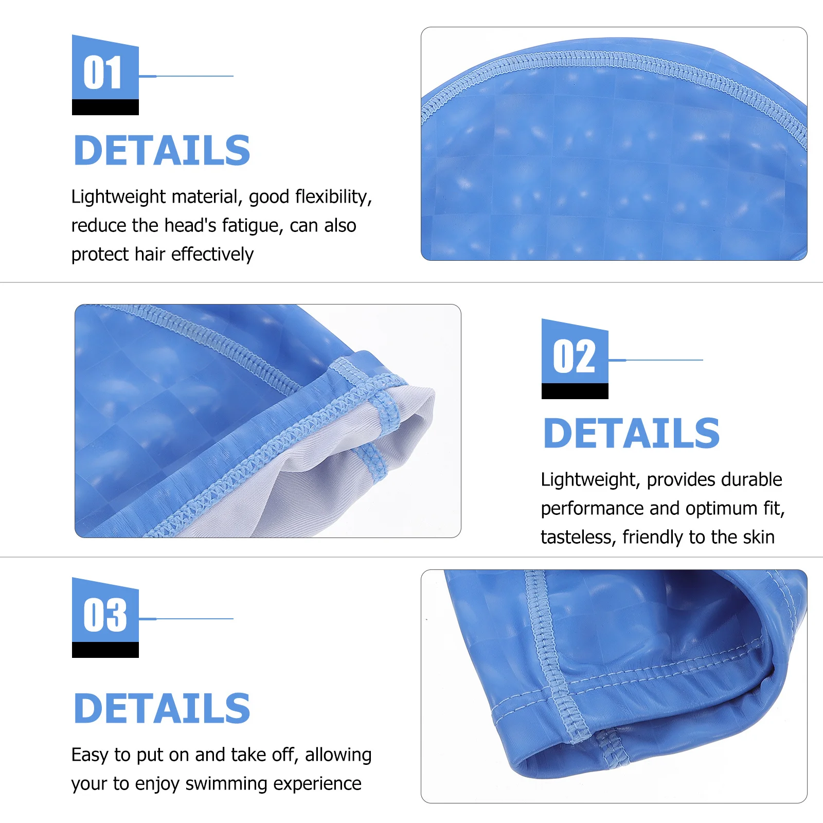 Effen kleur badmuts Lichtgewicht waterdichte elastische Pu-coating voor zwembadzwemmen Gesynchroniseerd volwassenen lang haar