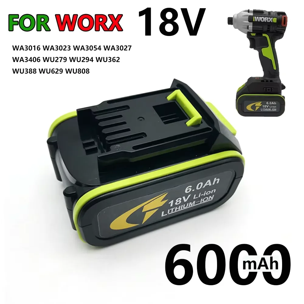 

18V 6000mAh Li-ion Battery Suitable for WORX WU386 WU388 WU279 WU182 WU380S WU808 Series Electric Tools