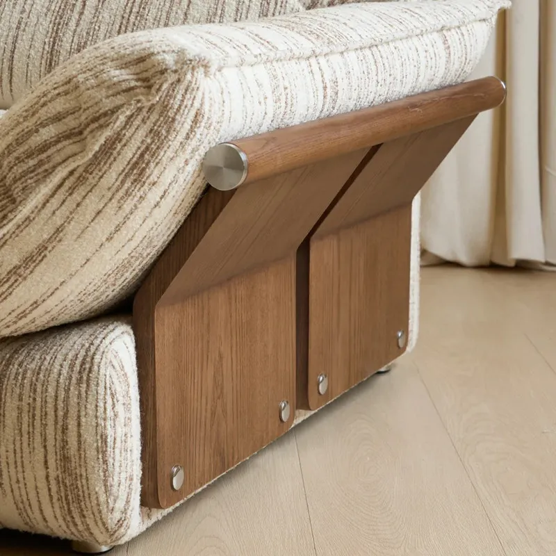 Cloud fabric can be fully dismantled and washed cotton and linen down backrest small living room sofa