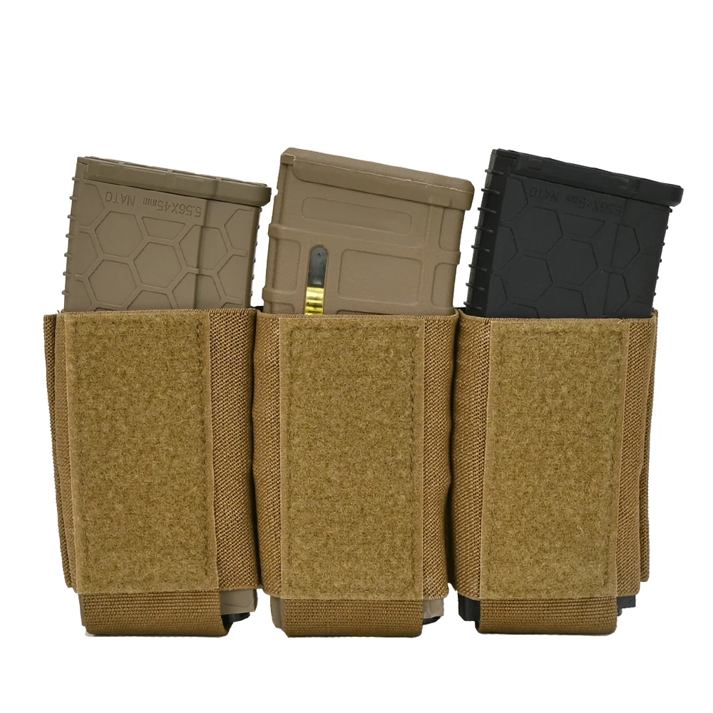 Tactical FCPC Turnover Triple Pouch Elastic Retention Magazine Inserted Cummerbund Hook Loop Mag For 5.56 7.62 AR15 Hunting Vest