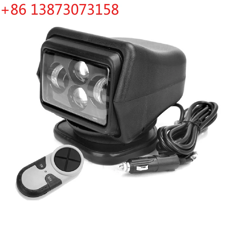 60W Led Search Spot Light 7inch 12V 24V Wireless Remote Control 360degrees rotation for Car SUV boat Marine Camping fishing