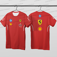 2025 F1 Team Racing Formula Ferrari T-Shirt Men's Short Sleeve  New Official Classic Kit Summer FanHamilton Racing Kid Tees