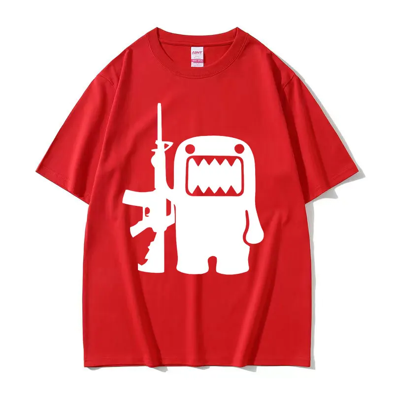 T-shirt graphique rétro Domo Kun AK47 pour hommes, t-shirts à col rond, streetwear respirant, 100% coton, haute qualité, mode drôle