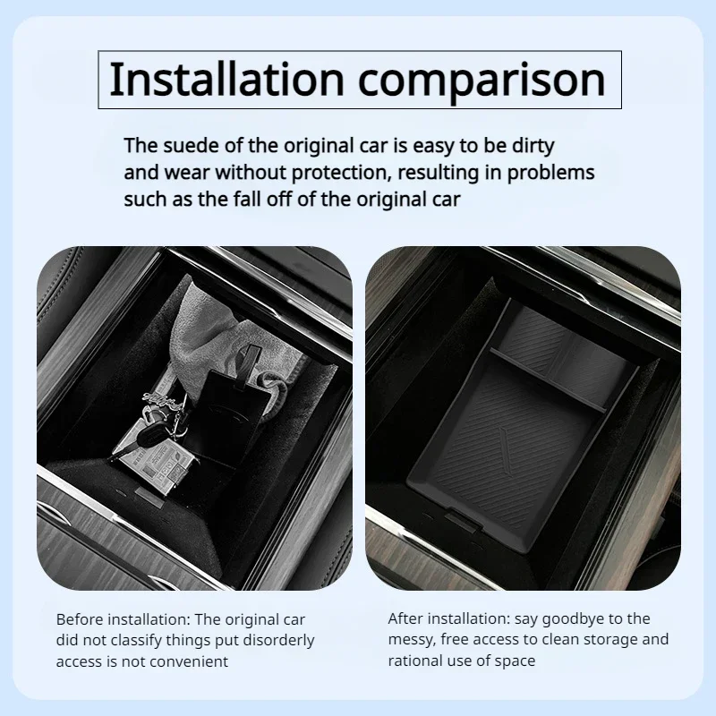 For Tesla Model X S Central Control Storage Box Silicone Cushion Waterproof Tissue Storage Box Pad Car Interior Accessories 2023