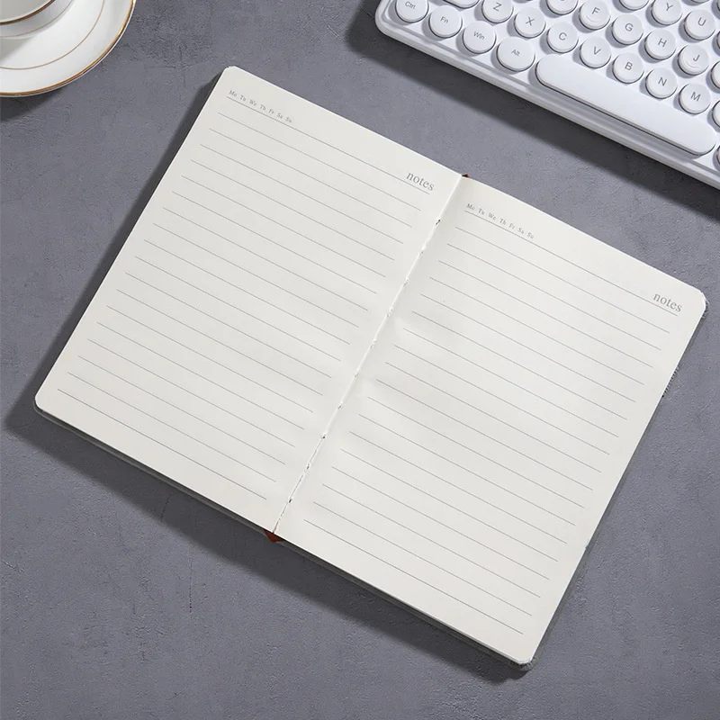 Business Notebook Soft Leather Cover Record Memo Notepad A5 Work Planner 100 Sheets 200 Pages diary Journal Stationery Supplies