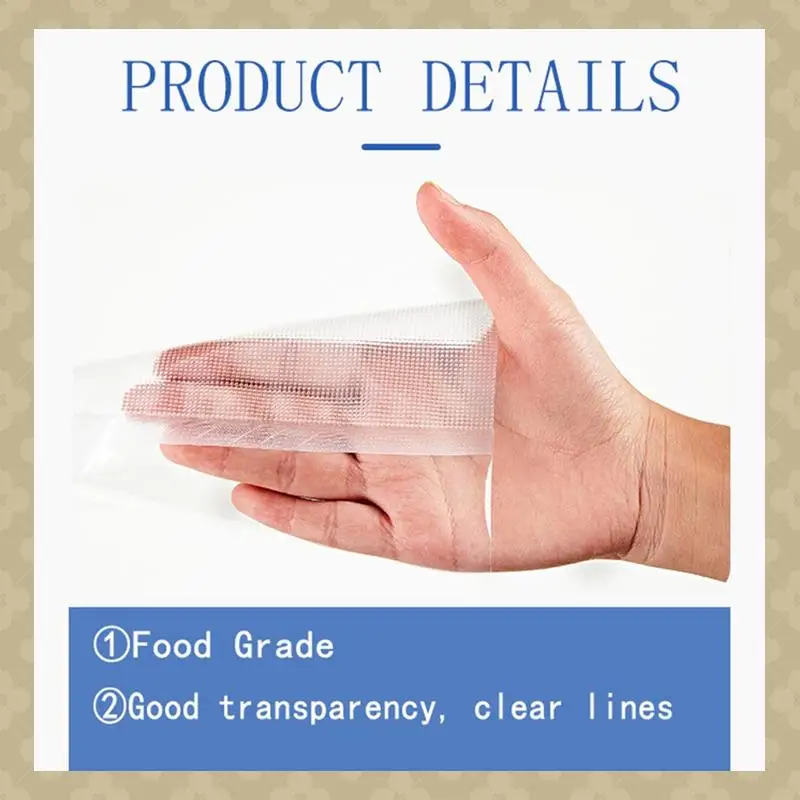 

AB45 100 Pieces 20X30cm Vacuum Sealer Bags With Tear Recess Clear Plastic Flat Pouches Bulk Food Packaging Bags