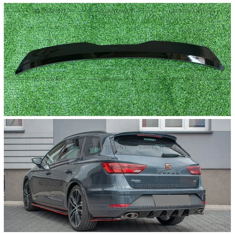 Roof Spoiler Extension For Seat Leon Mk3 Cupra ST Facelift 2017- ABS Plastic Car Tail Trunk Wing Rear Roof Spoiler