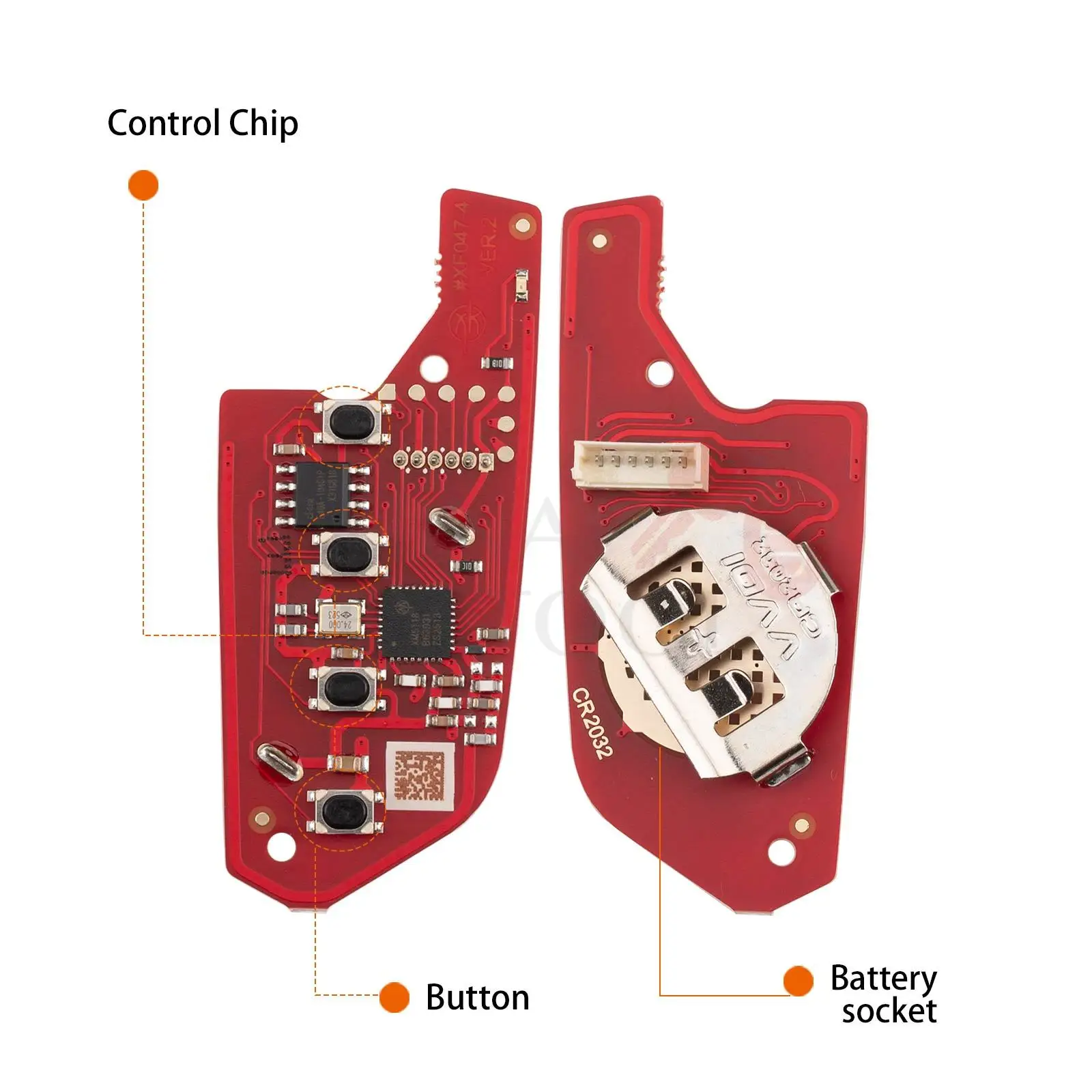 Xhorse XKCD06EN الجيل الثاني سلك مفتاح بعيد لكاديلاك نمط 4 أزرار الإصدار العالمي