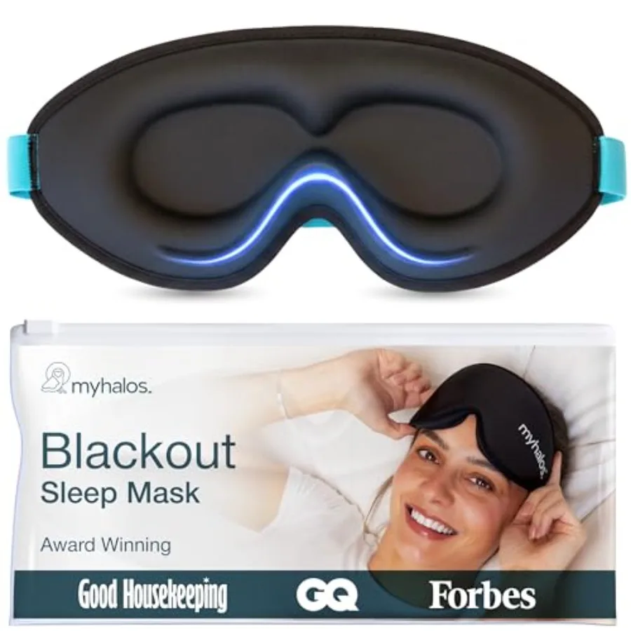 

® Sleep Mask 3D Blackout Eye Mask for Women and Men, Side Sleepers, Zero Pressure Memory Foam Eyelash Friendly, Breathable, Awa
