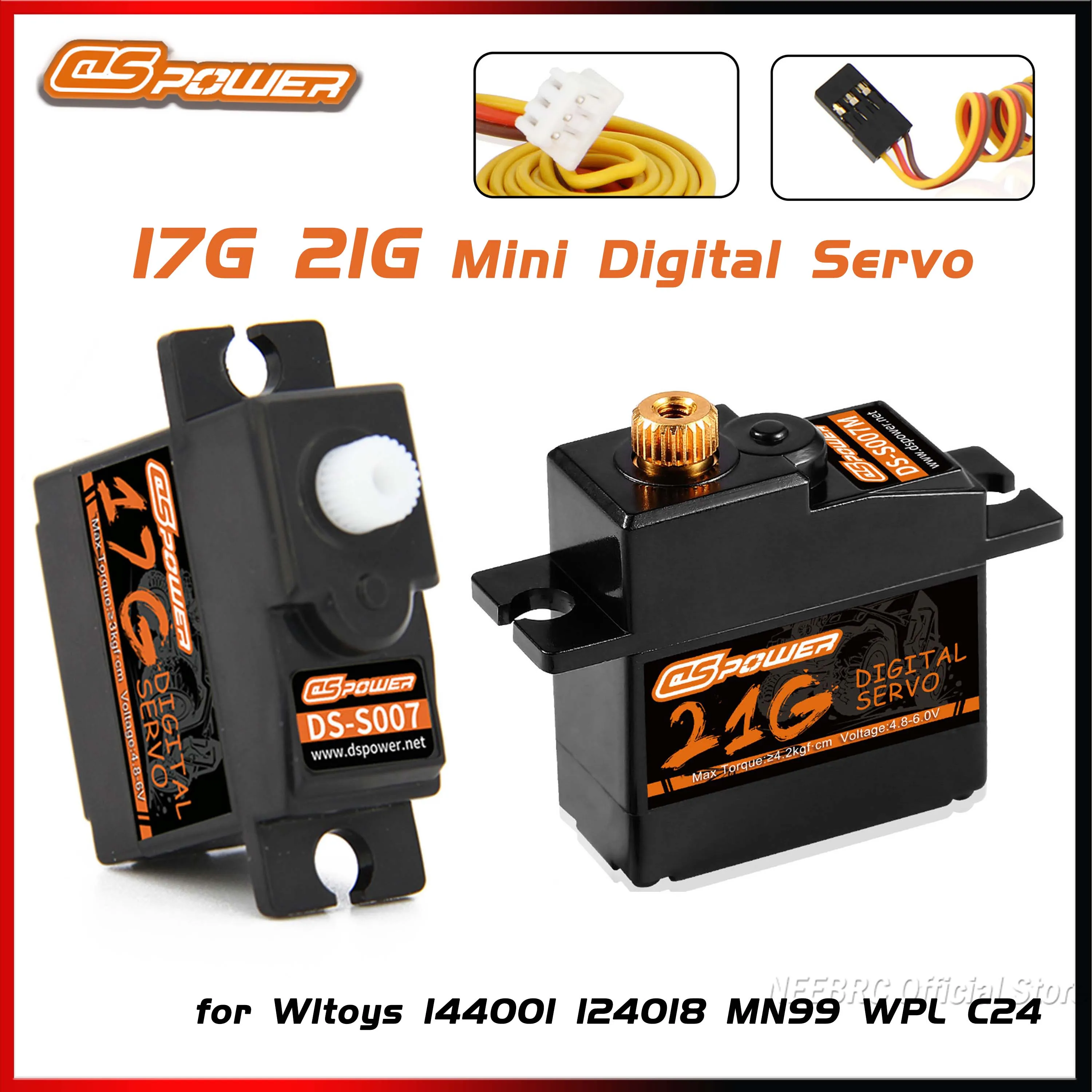 DSPOWER 21g 17g ミニデジタルサーボモーター 1/12 1/14 マイクロRCカー HYPER GO Wltoys 124018 144001 MN99S MN82 飛行機 ボート ロボット用