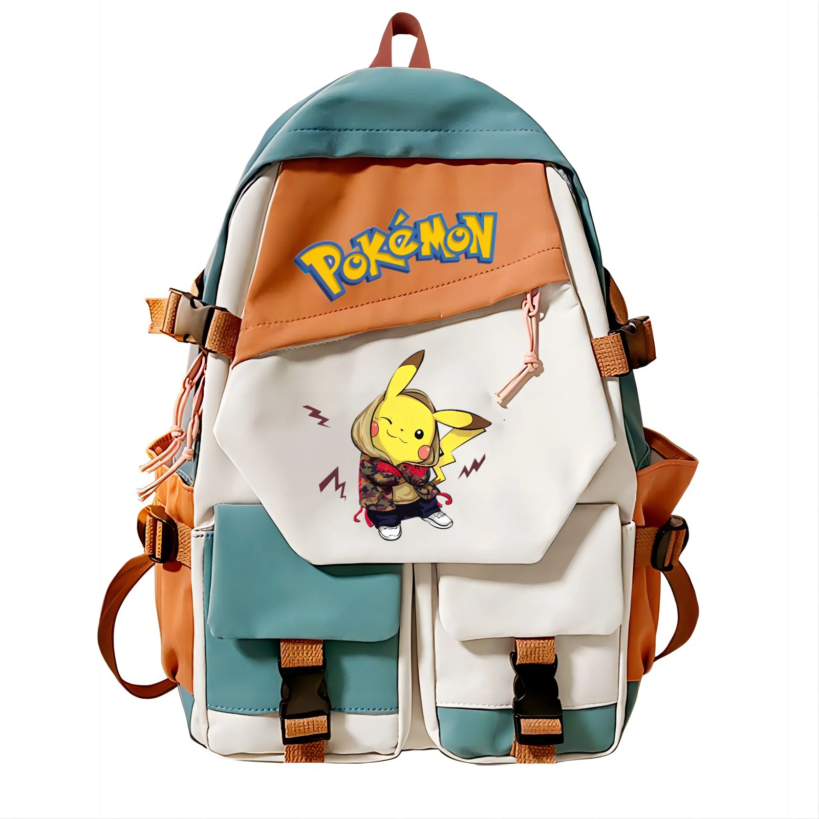 Plecak Pokemon Cartoon Pikachu Tornister o dużej pojemności Fashion Boys Powrót do przyborów szkolnych dla uczniów