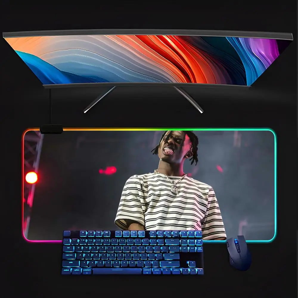 

Playboi Carti Die Lit Mouse Pad Keyboard LED RGB Pc Gamer Glowing Rubber mause pad Cute Cartoon Gaming Computer Boys Girls Frie