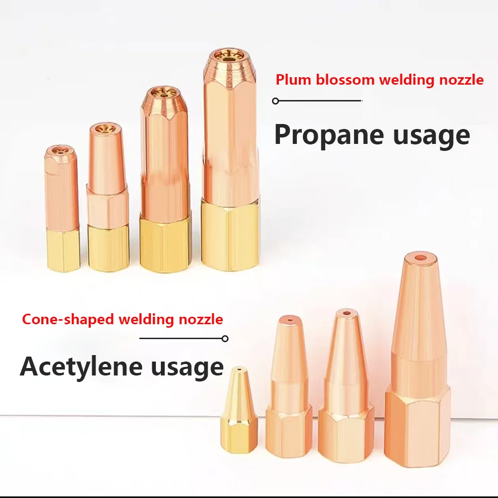 Pure Copper Acetylene Propane Welding Nozzle H01-2-H01-20 Plum Blossom Mouth Conical Mouth Acetylene Propane Gas Iiquefied Gas