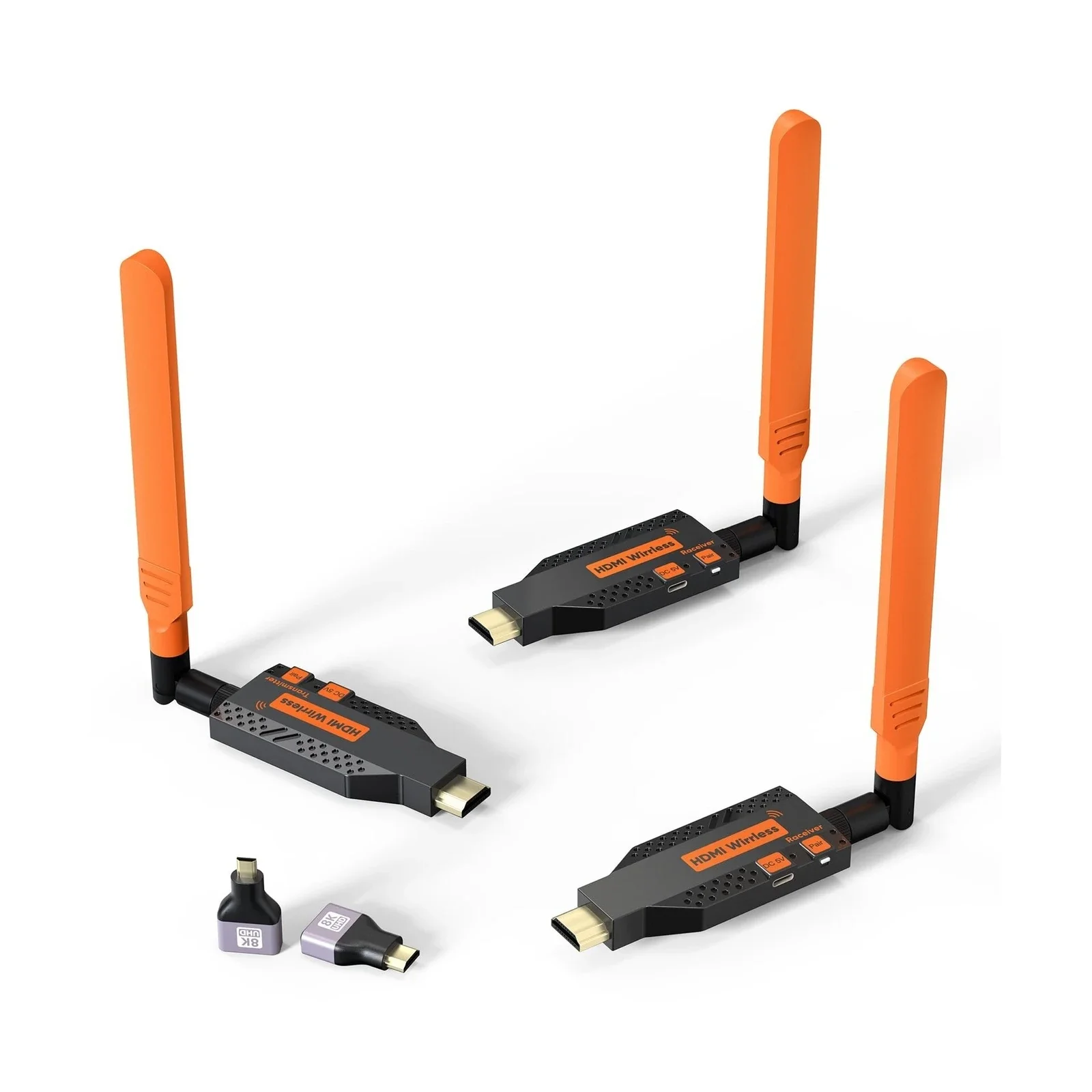 

Беспроводной передатчик HDMI и 2 приемника 2,4/5,8 ГГц, Plug and Play 1080P Беспроводное расширение HDMI нескольких телевизоров