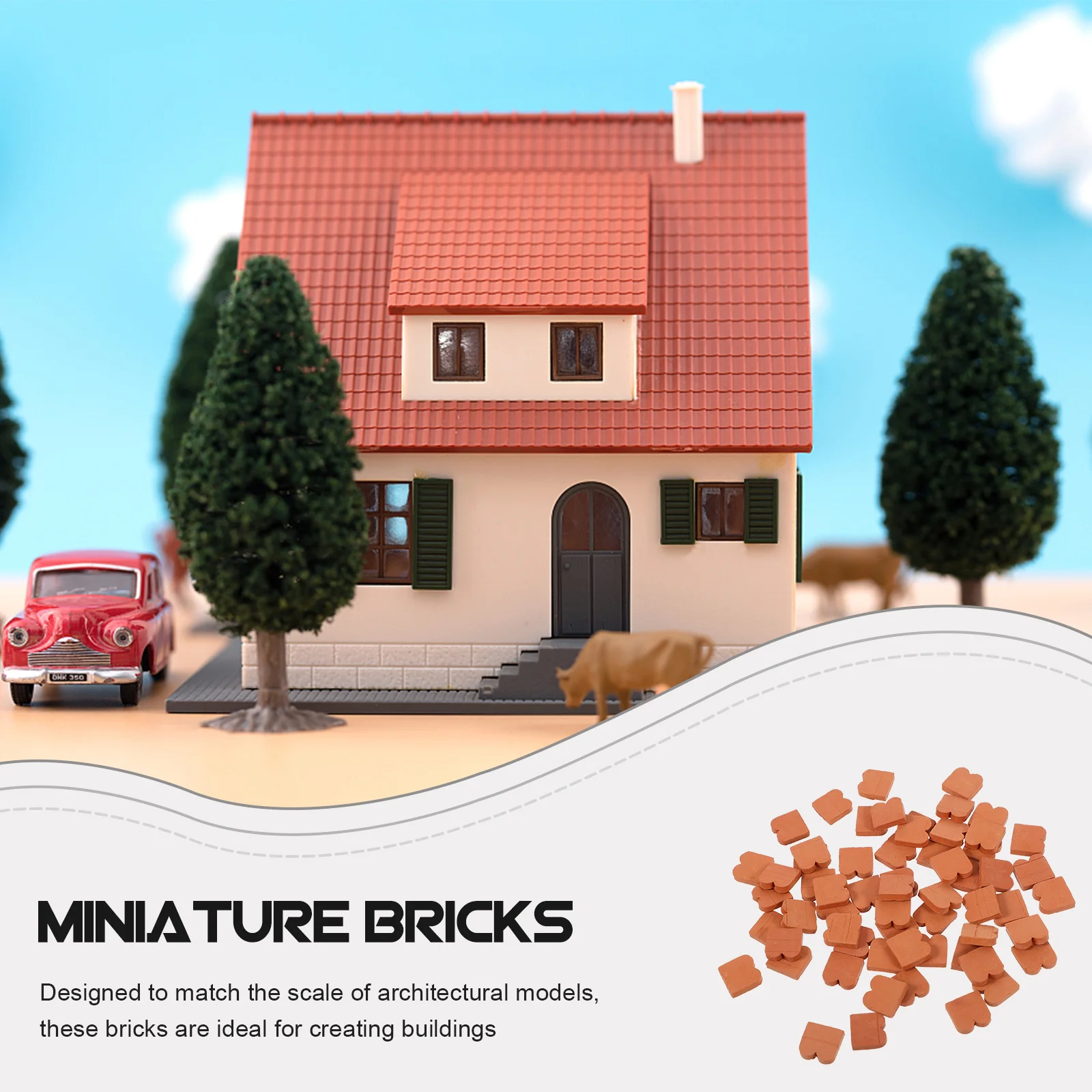 

100pcs Simulation Brick Miniature Bricks For Sand Table Architecture Diy Micro Landscape Decor Realistic Building Set Ornament