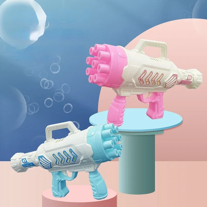 9holes Bubble Gun Toys Electric Automatic Soap Bubbles Makers For Portable Outdoor Kids Gifts Wedding Party Toy Christmas