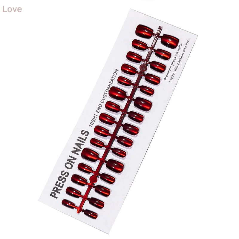 30 Uds uñas hechas a mano gradiente ojo de gato prensa en uñas postizas puntas de uñas cortas medianas diseño Popular decoración flor conjunto de cobertura completa