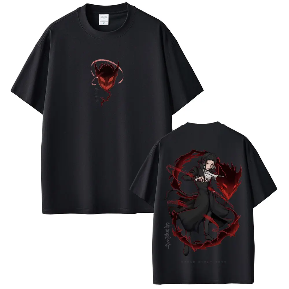 

Anime Bungo Stray Dogs Ryunosuke Akutagawa Graphic T Shirt Men Women Casual Oversized T-shirts Male 100% Cotton Vintage Tshirt