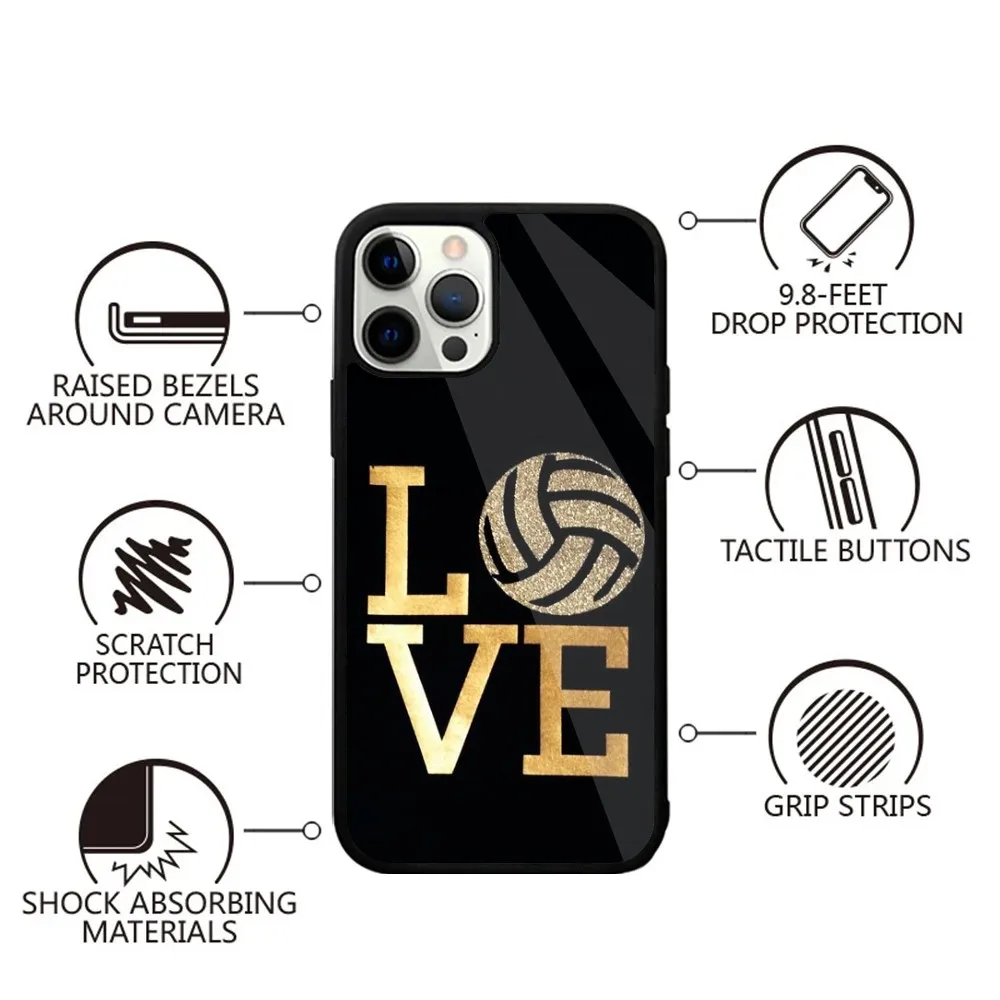 Volleyball Painted Phone Case For iPhone 15,14,13,12,11,Plus,Pro,Max Mini Magsafe Magnetic Wireless Charging