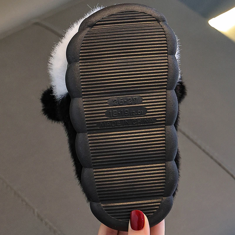 الشتاء الأطفال النعال القطن الفتيان النعال الباندا الدافئة والقطيفة لطيف الكرتون الفتيات النعال المنزل