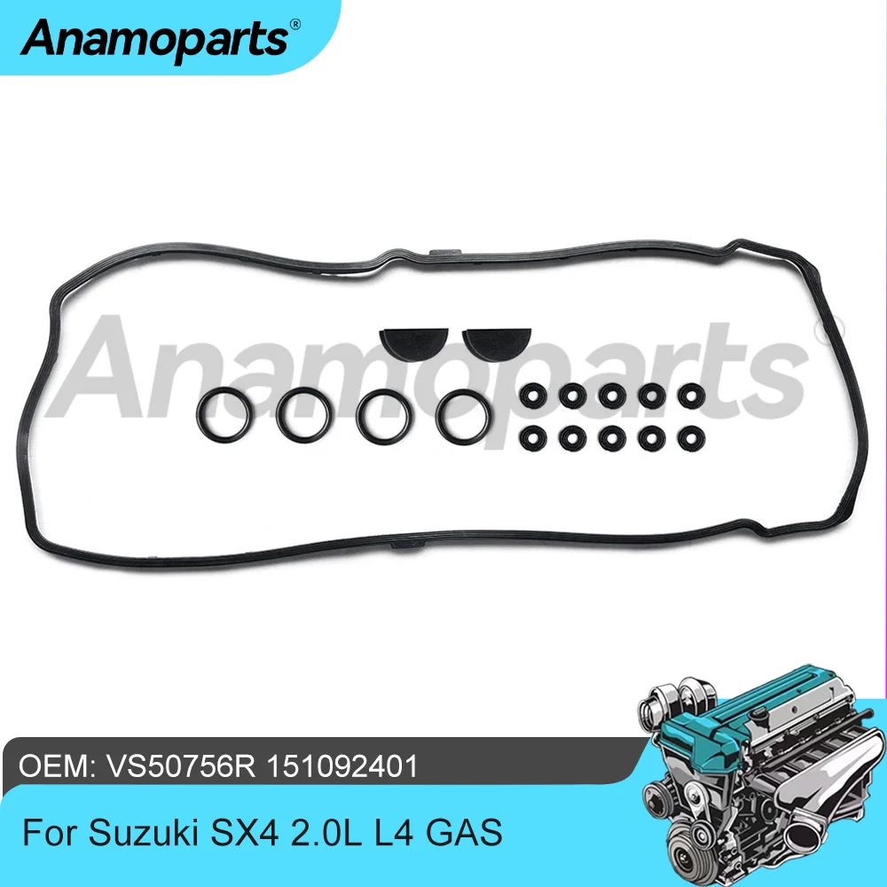 

Комплект прокладок крышки клапана деталей двигателя, подходит для 2,0 L T L4 GAS DOHC J20A для Suzuki SX4 2.0L 2.0T 2007-2009 VS50756R VS50643 151092401