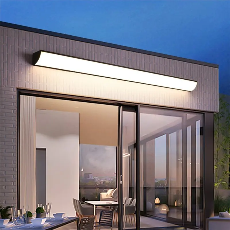 A34R Villa Courtyard Garden Exterior Wall Decoration LED Waterproof Wall Lamp Outdoor Long Strip Wall Washing Lamp