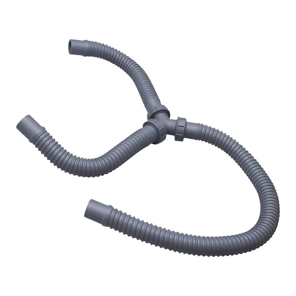 Y-Shaped Drainage Connector for RV Dual Kitchen Sinks 3-Way Plastic Pipe 45cm 30mm ID Barbed Hose Compatibility Gray