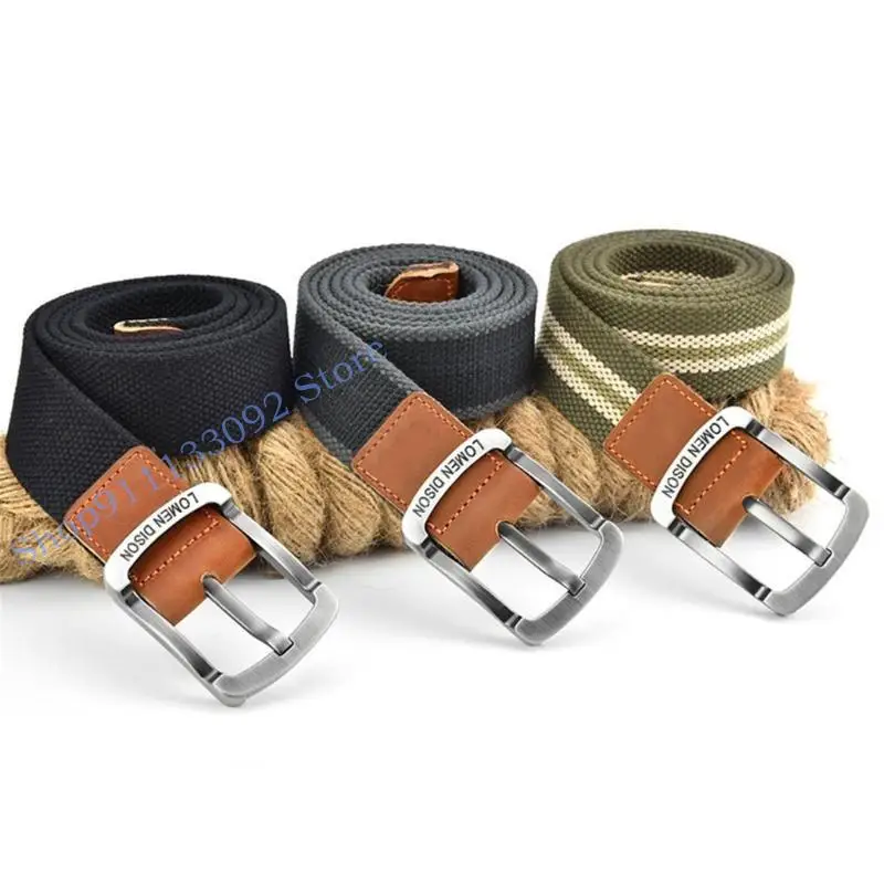 

H9ED модный унисекс холст ремень регулируемые пряжки пояс для ежедневного использования для взрослых