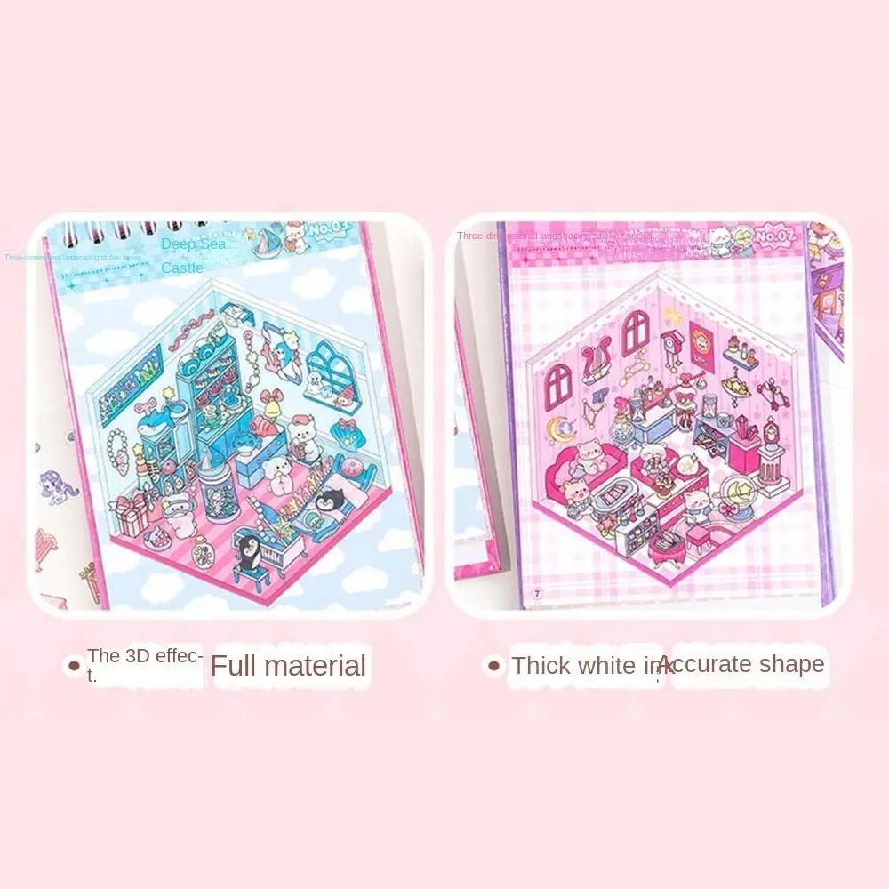 

Набор для скрапбукинга 10 в 1: Декоративные наклейки для создания миниатюрных сцен с капибарами и домиками, мультяшные, устойчивые к разрывам