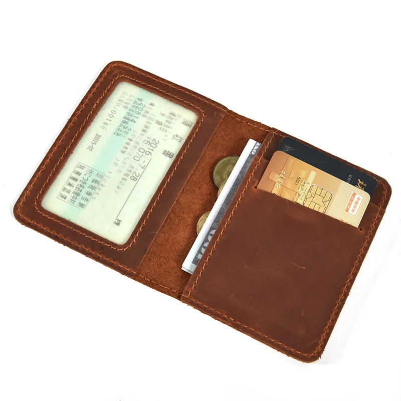 Women's Purses Genuine Leather Men's Wallet Simple Passport Cover Cowhide Men's Card Holder New Men's Coin Purse Cash Clip Women