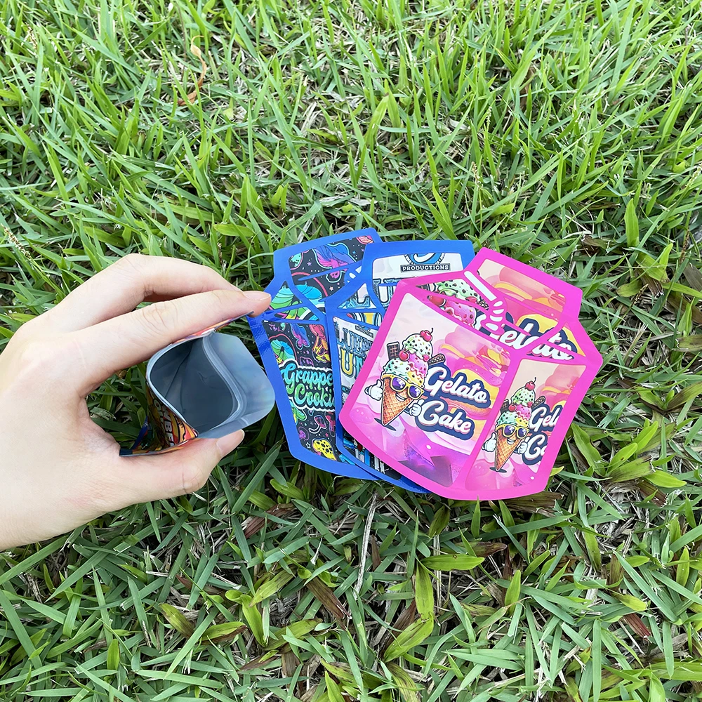 30 قطعة رائحة برهان مايلر الحقيبة ختم الغذاء أكياس بسحاب الأغلاق غير النظامية شكل الكرتون Zushi الحقائب التوابل مسحوق حقيبة التخزين