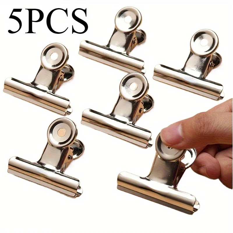 5 قطع من مشابك الختم، قابلة لإعادة الاستخدام، مشابك من الفولاذ المقاوم للصدأ شديدة التحمل، تخزين منزلي، إكسسوارات منزلية، متعددة الأغراض، مدرسة، مطبخ