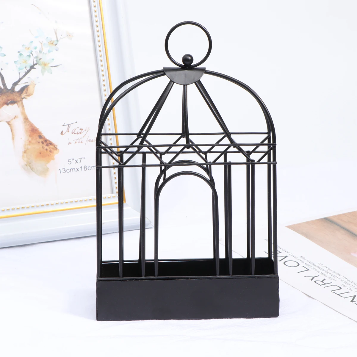 Eisen Ornamente Display Rack Desktop Dekoration Halter Container Ohrringe Ständer Lagerung Schmuck Display Rack Organizer