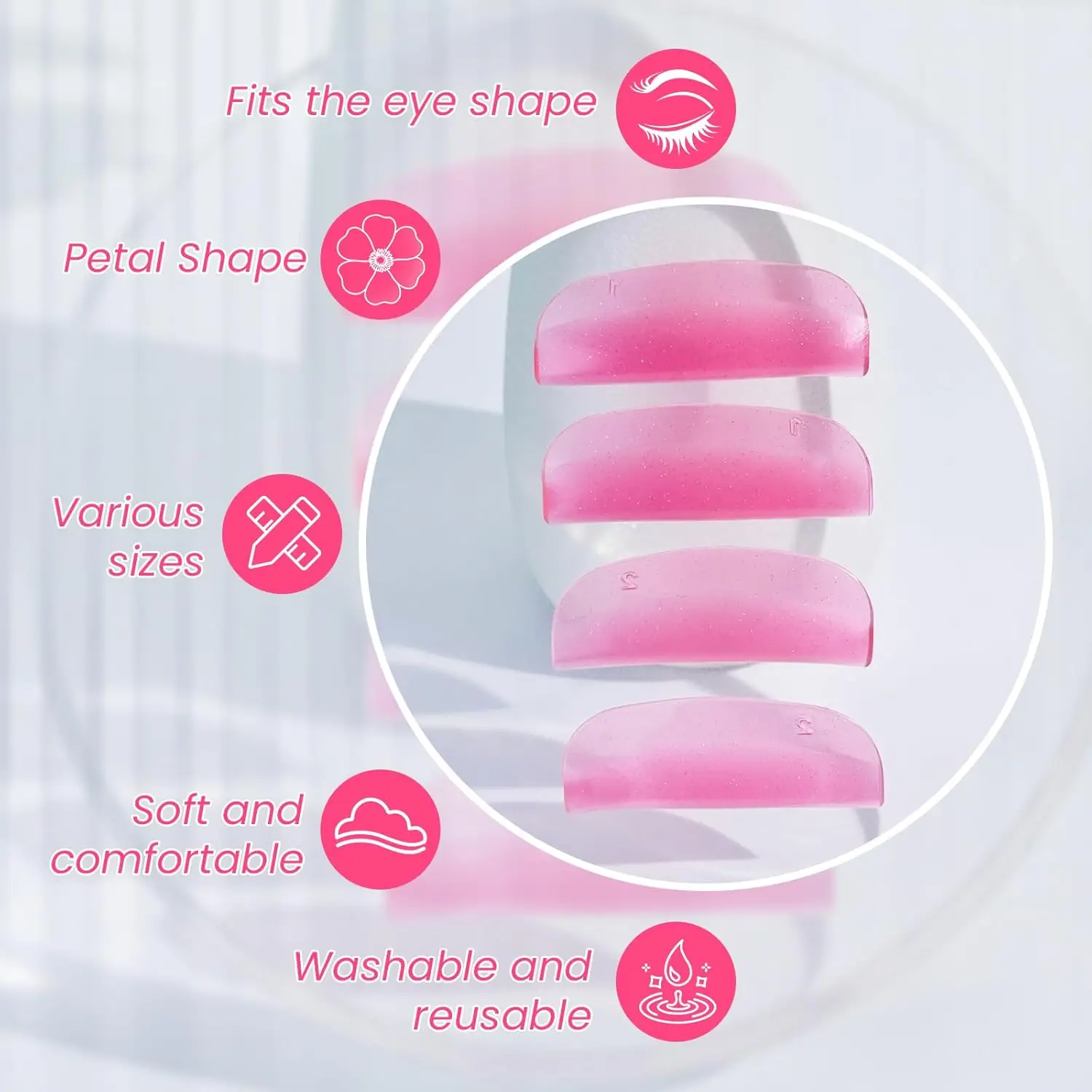 بيرمانيا 4 قطعة سيليكون رمش تجعيد التصفيح الوسادة قابلة لإعادة الاستخدام لاش رفع قضبان عدة ثلاثية الأبعاد جلدة تمديد بكرة الشعر قضيب أداة