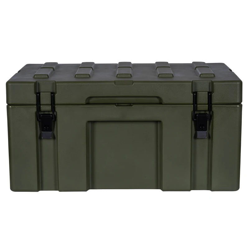70L LLDPE Cargo Case Rugged Case Hard Plastic Rotomolded Tool Box 4WD Storage Box Green Color
